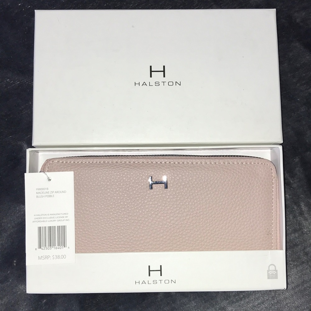 Halston zip around wallet
